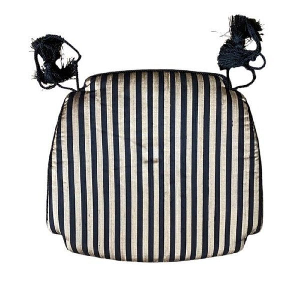 Silk Striped Cushion with Ties Chair Seat Custom Made